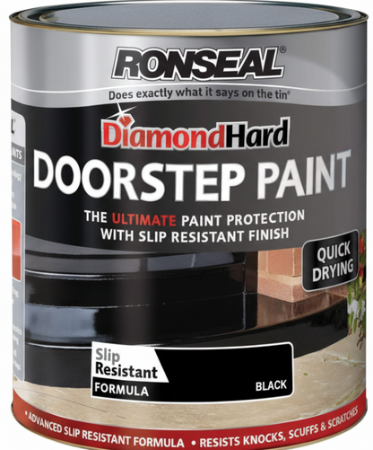 Ronseal Doorstop Paint Tile Black Satin Doorstep paint | 1 x 250ml