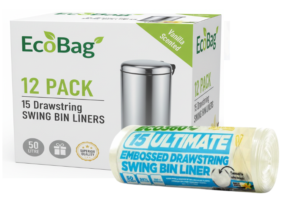 Ecobag Swing Bin Liners Vanilla 50 Litre Pack 15's