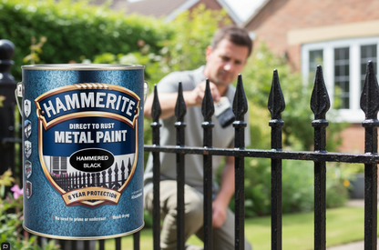 Hammerite Metal Paint | Hammered Black | Direct to Rust | 2.5L Tin