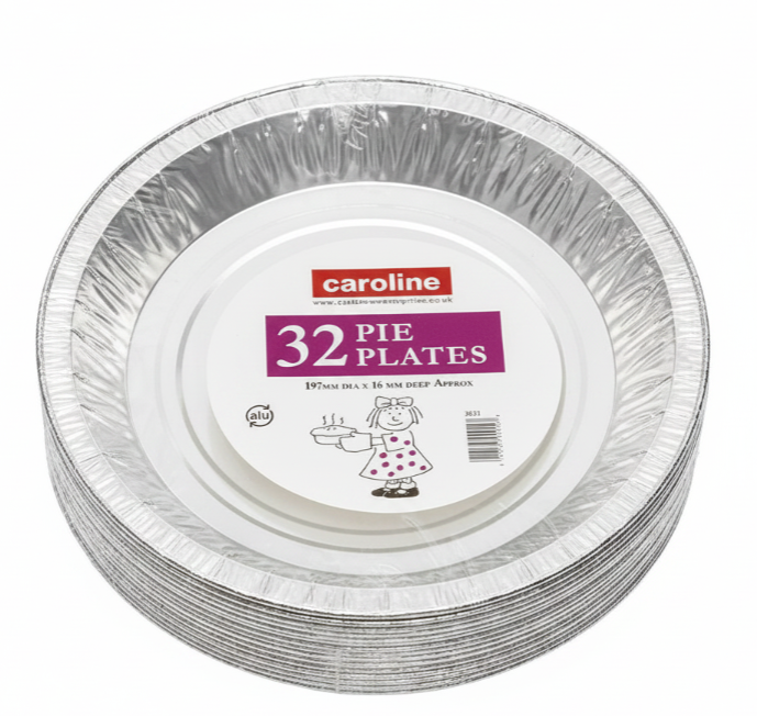 Caroline Foil Pie Plates | 197mm x 16mm | 8 Inch | Code 1021 | 1 x 8 Pack