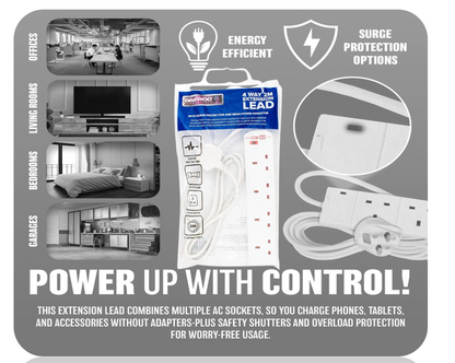 Daewoo 4 Gang 2 Metre Extension with Surge Protection