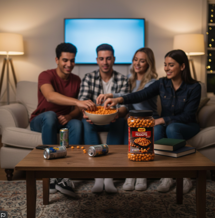 Wings Chilli Coated Peanuts 1.1kg  | 1 x 1.1kg Resealable Tub