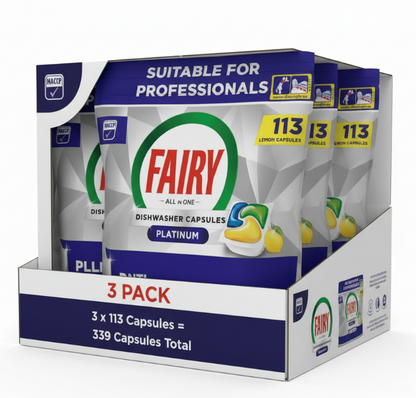 Fairy Professional Platinum Dishwasher Tablets, Fresh Lemon Scent, 113 Washes