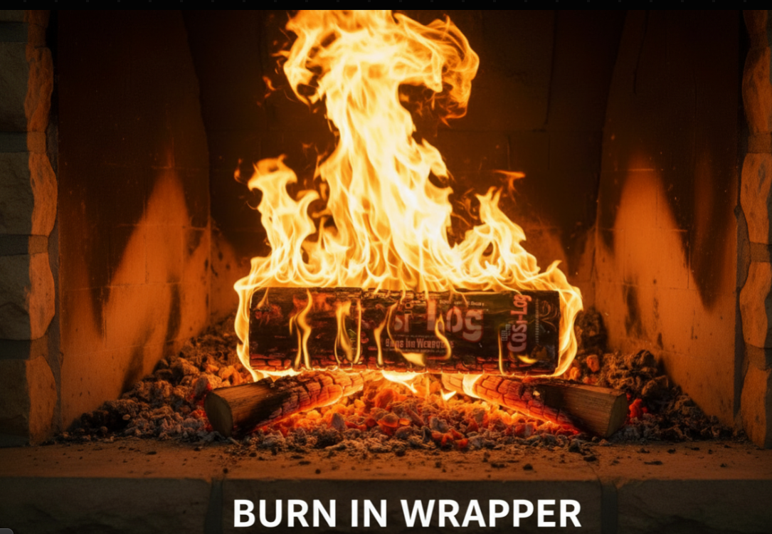 Cosi-Log Individually wrapped log made from wax impregnated wood waste | 1 x 12 Pack