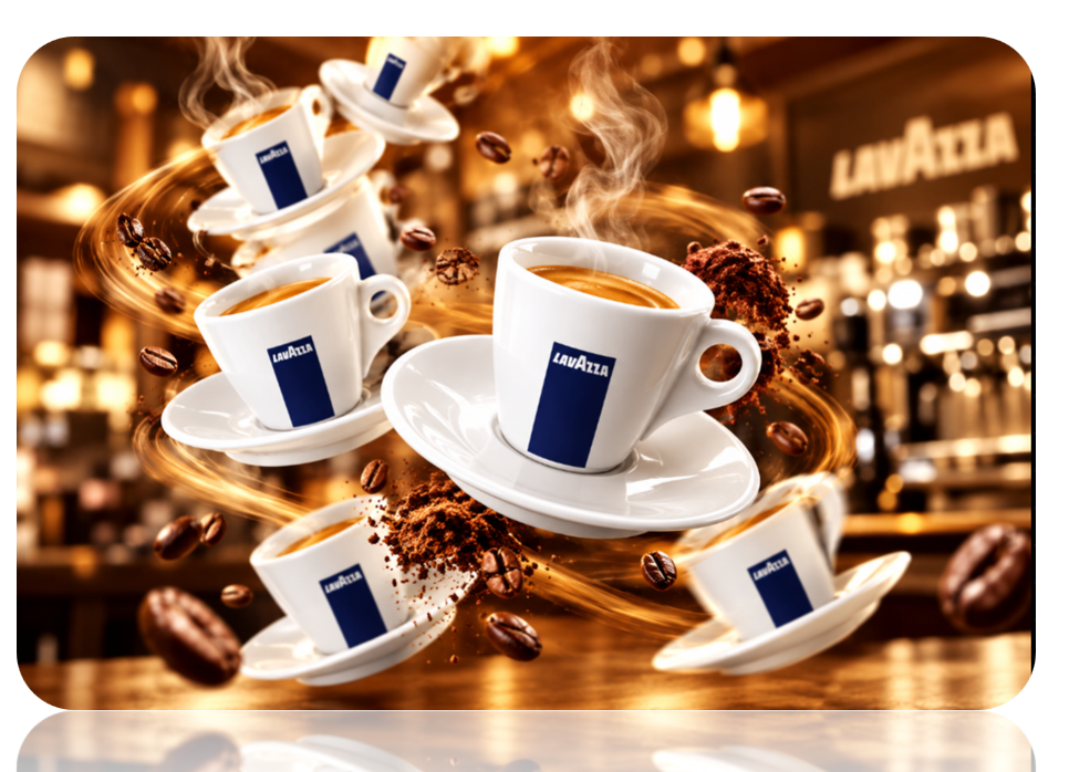 Lavazza Branded Espresso Cup and Saucer Set