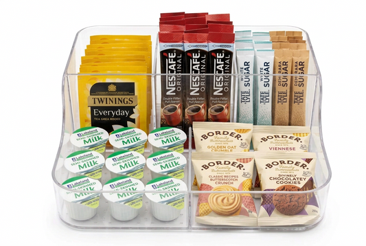 Addis Acrylic 6 Compartment Organiser | Cosmetics , Stationery Tea & Coffee | 1 x 6 Compartment