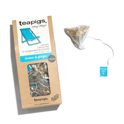 Teapigs Lemon and Ginger Tea Bags Made With Whole Leaves (1 Pack of 50 Enveloped Tea Bags)
