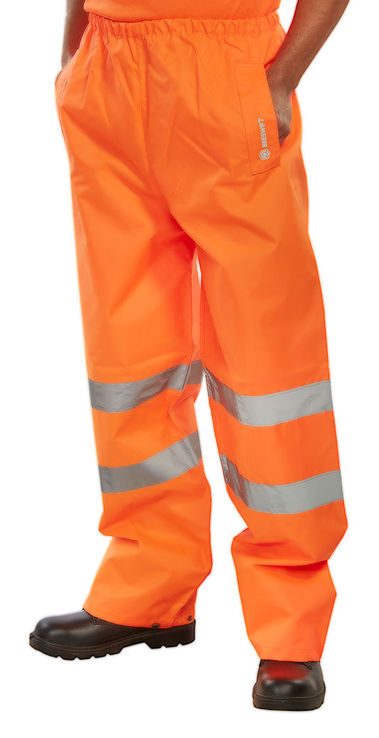 Beeswift Hi-Vis Padded Thermal Lined Rain Trousers - {ALL COLOURS / SIZES}