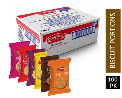 Crawfords Mini Packs Assorted Biscuits 100 Packs of 3 Biscuits {2025 Offer Price!}