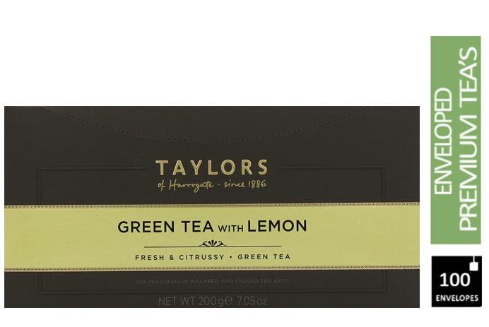 Taylors of Harrogate Green & Lemon Enveloped Tea Pack 100’s