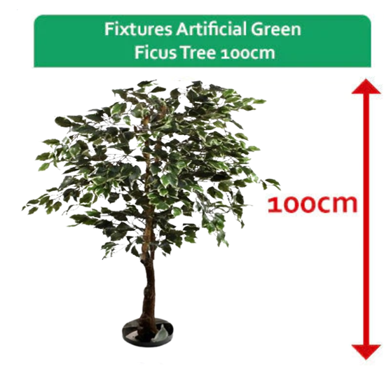 Fixtures Artificial Green Ficus Tree 100cm