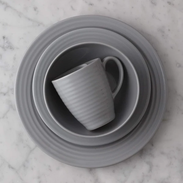 Price & Kensington Typhoon Stoneware Grey Mugs 350ml/ 12oz