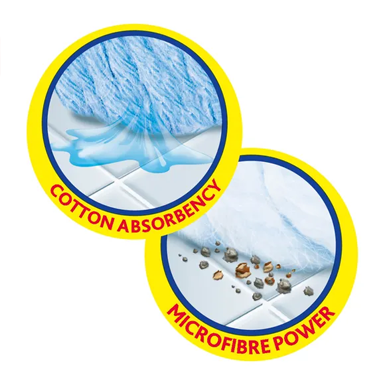Vileda Micro & Cotton Refill for Supermocio Mop - Pack of 2 - UK BUSINESS SUPPLIES