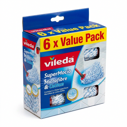 Vileda Supermocio Microfibre & Cotton Mop Refill Head