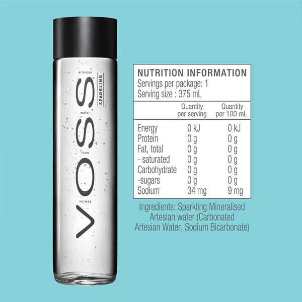 Voss Artesian Sparkling Water 24x375ml