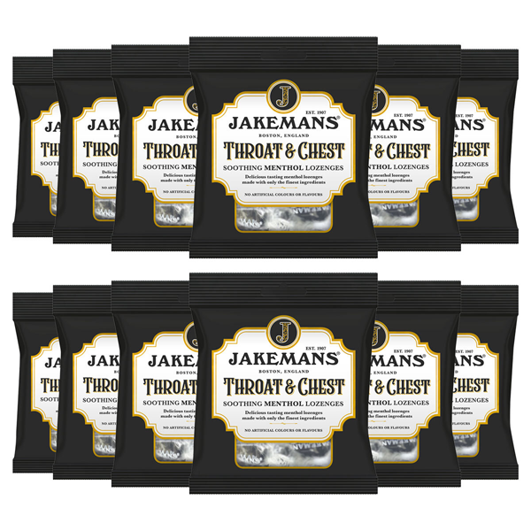 Jakemans Throat & Chest Lozenges | Menthol Lozenges 3 x 73g | 3 Pack Bundle