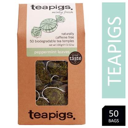 Teapigs Peppermint Whole Leaf Tea Temples Bags 2 x 50's