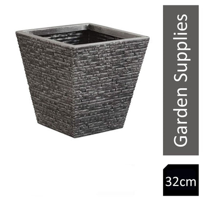 Strata Slate Pewter 32cm Short Planter