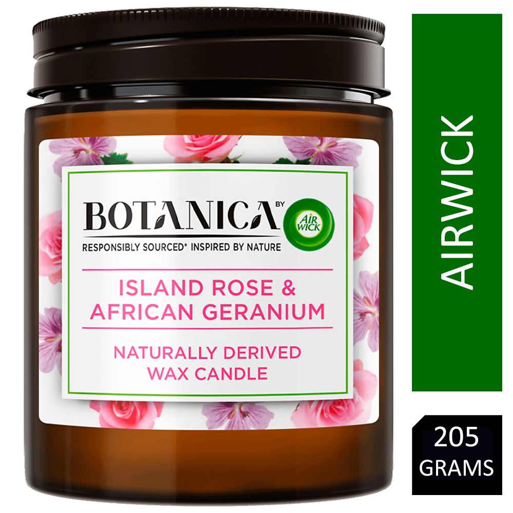 Airwick Botanica Island Rose & African Geranium Candle 205g