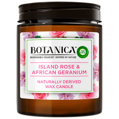 Airwick Botanica Island Rose & African Geranium Candle 205g