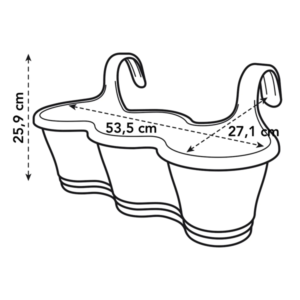 Elho Corsica Easy Hanger Trio Anthracite Planter {100% recyclable}