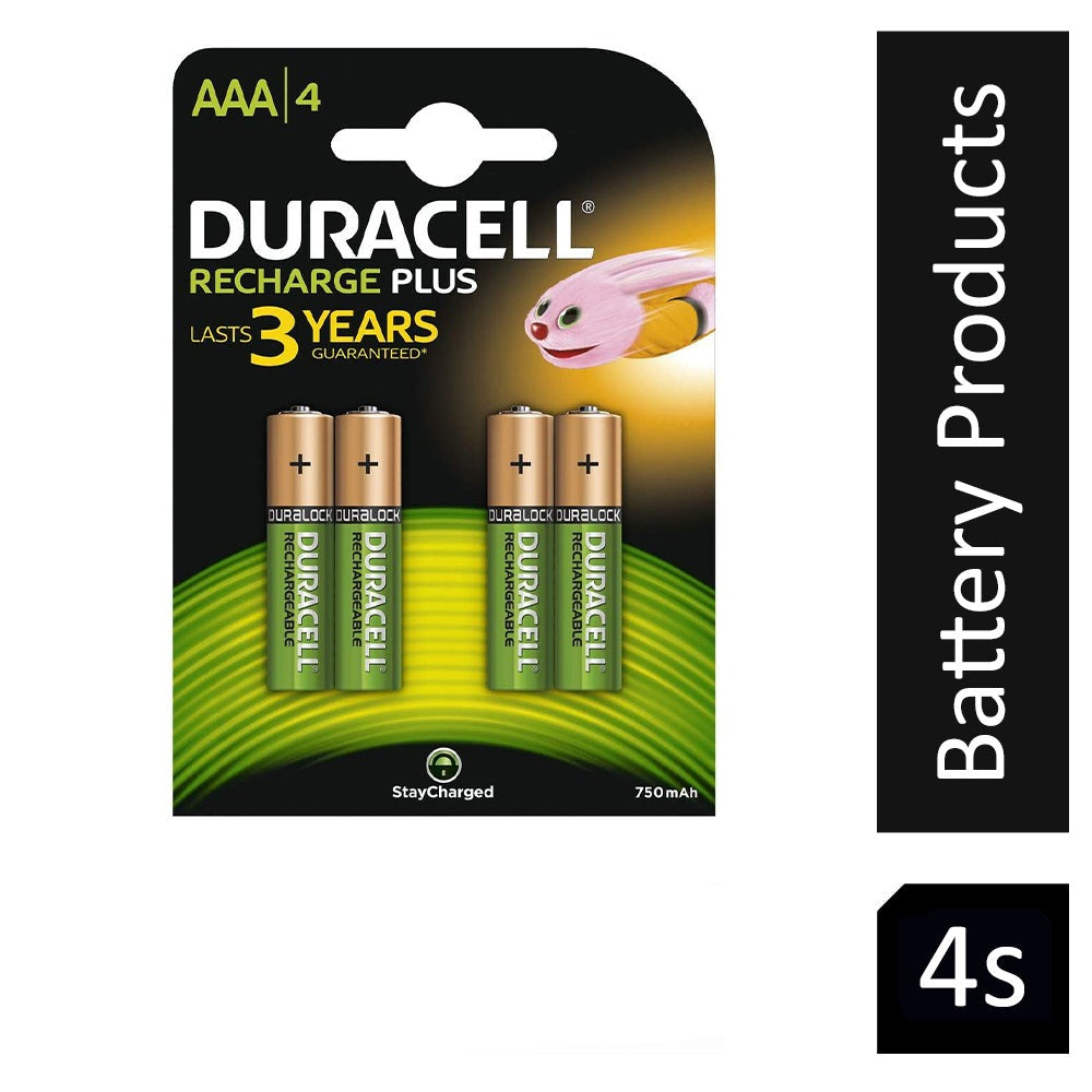 Duracell Stay Charged Rechargeable AAA NiMH 900mAh Batteries (Pack of 4)