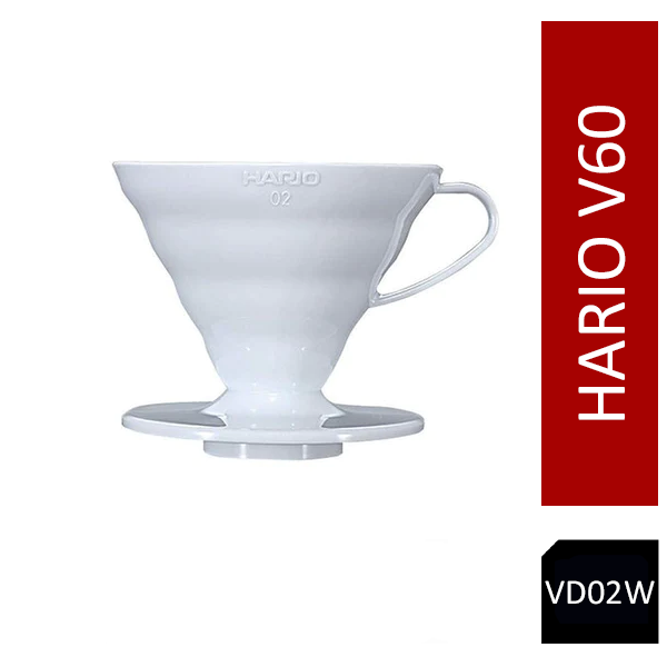 Hario V60 Plastic Coffee Dripper White - Size 02 VD-02W