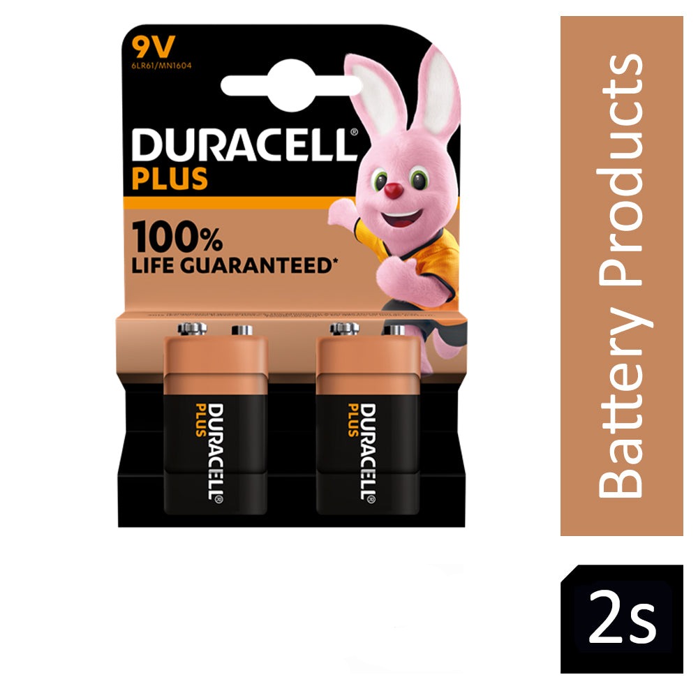 Duracell Plus Battery 9V (Pack of 2) 81275459 - UK BUSINESS SUPPLIES