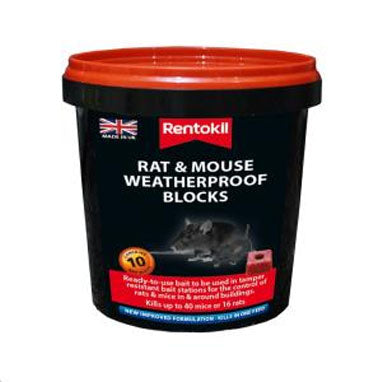 Rentokil Mouse & Rat Weatherproof Blocks Pack 10's