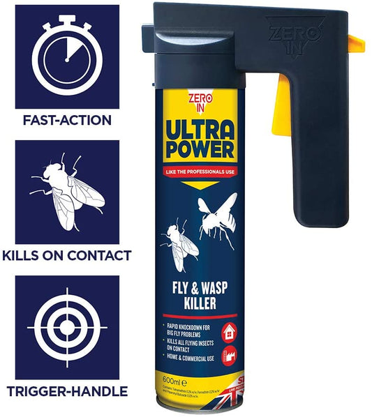 Zero In Ultra Power Fly & Wasp Killer 600ml (ZER552)