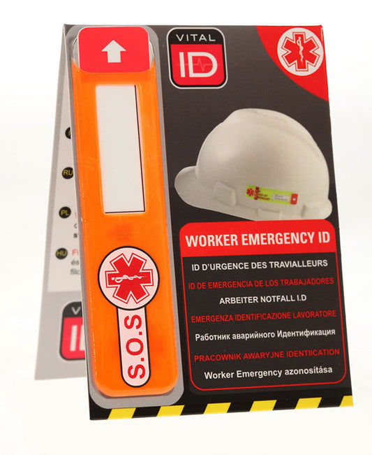 Vital Id Emergency Id Data Window Tag Orange  Pack 25's