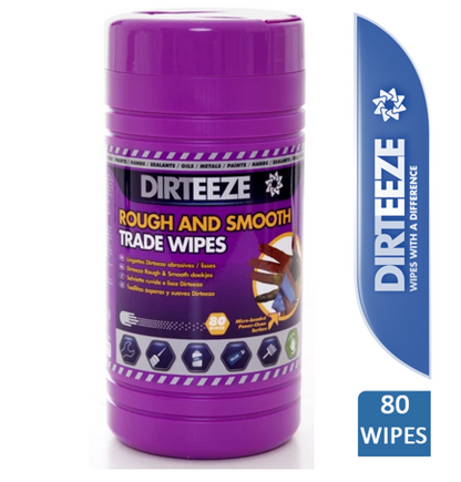 Dirteeze Trade Rough & Smooth Beaded Wipes Tub 80s