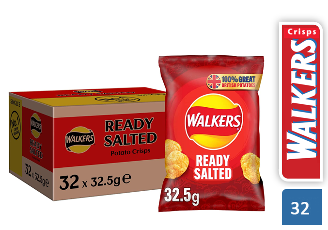 Walkers Ready Salted Crisps Pack 32's