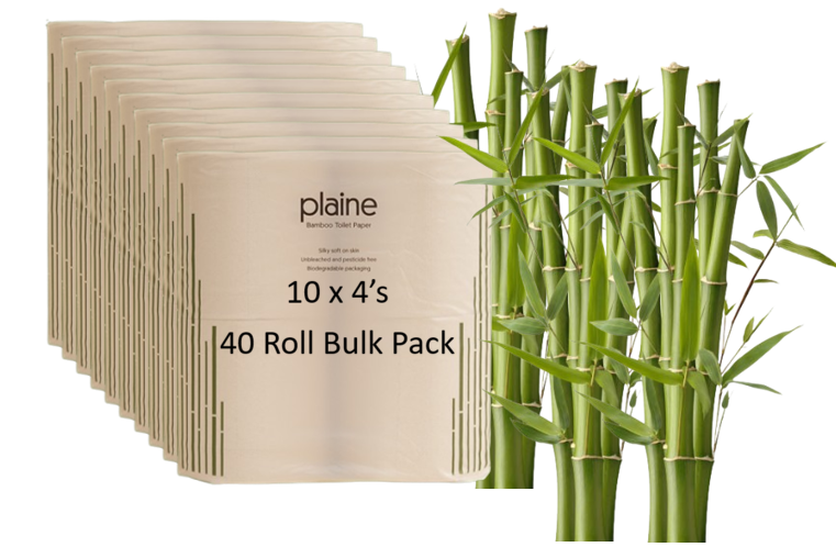 Plaine Natural Coloured Bamboo Toilet Paper 3 Ply ("Unbleached") 4 Pack