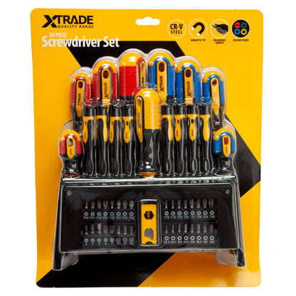 X-Trade 50 Piece Screw Driver Set | Workshop Display Unit | 1 x 50 Piece