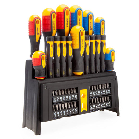 X-Trade 50 Piece Screw Driver Set | Workshop Display Unit | 1 x 50 Piece