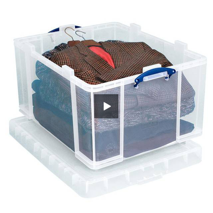 Really Useful Clear Plastic Storage Box 145 Litre External: 810 x 620 x 430mm