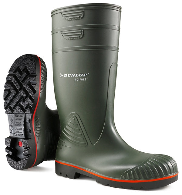 Dunlop Acifort FS Heavy Duty, Red Stripe Green Boots {All Sizes}