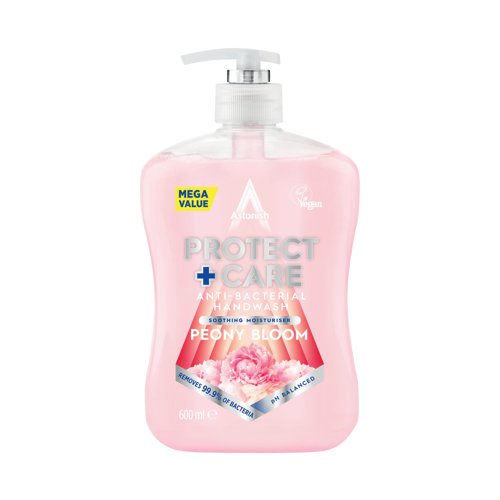 Astonish Antibac Handwash 600ml Peony Pink (Pack of 12) AST21246