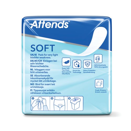 Attends Soft Sanitary Pads Long Size 1 Mini (Pack of 16) 204863
