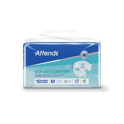 Attends Slip Air Comfort Nappies Size 10M x4 Pack of 26 37787