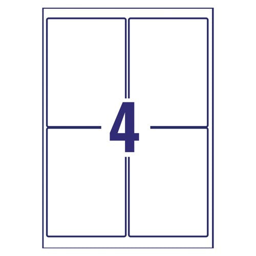 Avery Inkjet Parcel Labels 4 Per Sheet White (Pack of 100) J8169-25
