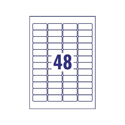 Avery Removable Labels 48 Per Sheet White (Pack of 1200) L4736REV-25