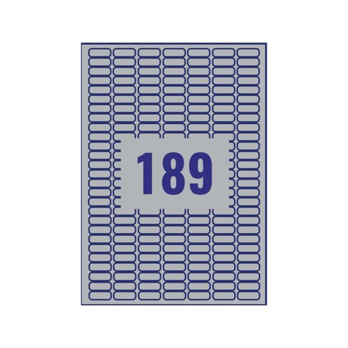 Avery Laser Label H/Duty 189 Per Sheet Silver (Pack of 3780) L6008-20