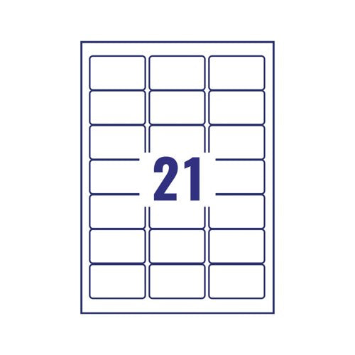 Avery Laser Address Labels 21 Per Sheet Clear (Pack of 525) L7560-25