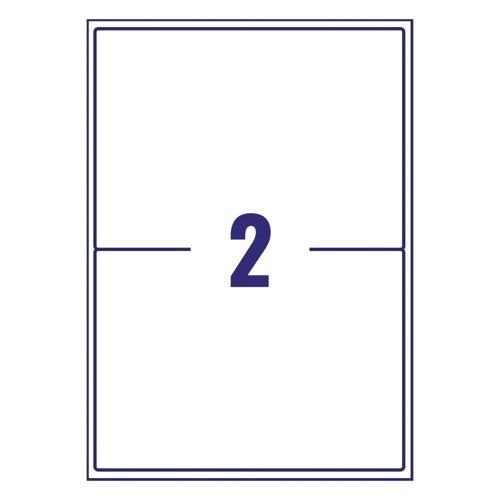 Avery Laser Labels Recycled 2 Per Sheet White (Pack of 200) LR7168-100