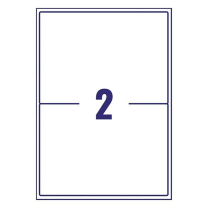Avery Laser Labels Recycled 2 Per Sheet White (Pack of 200) LR7168-100
