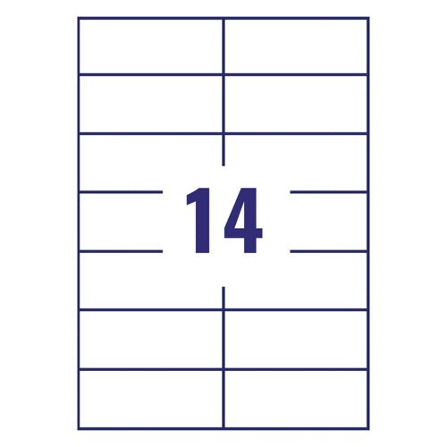 Avery Ultragrip Multipurpose Labels 105x42.3mm 14 Per Sheet White (Pack of 1400) 3653