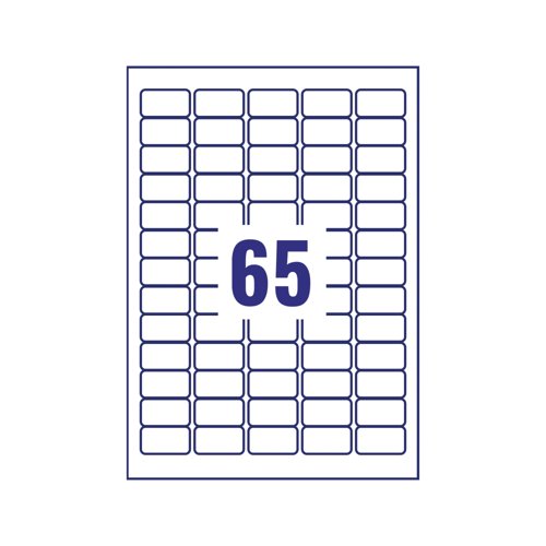 Avery Laser Mini Labels 38x21mm 65 Per Sheet Clear (Pack of 1625) L7551-25