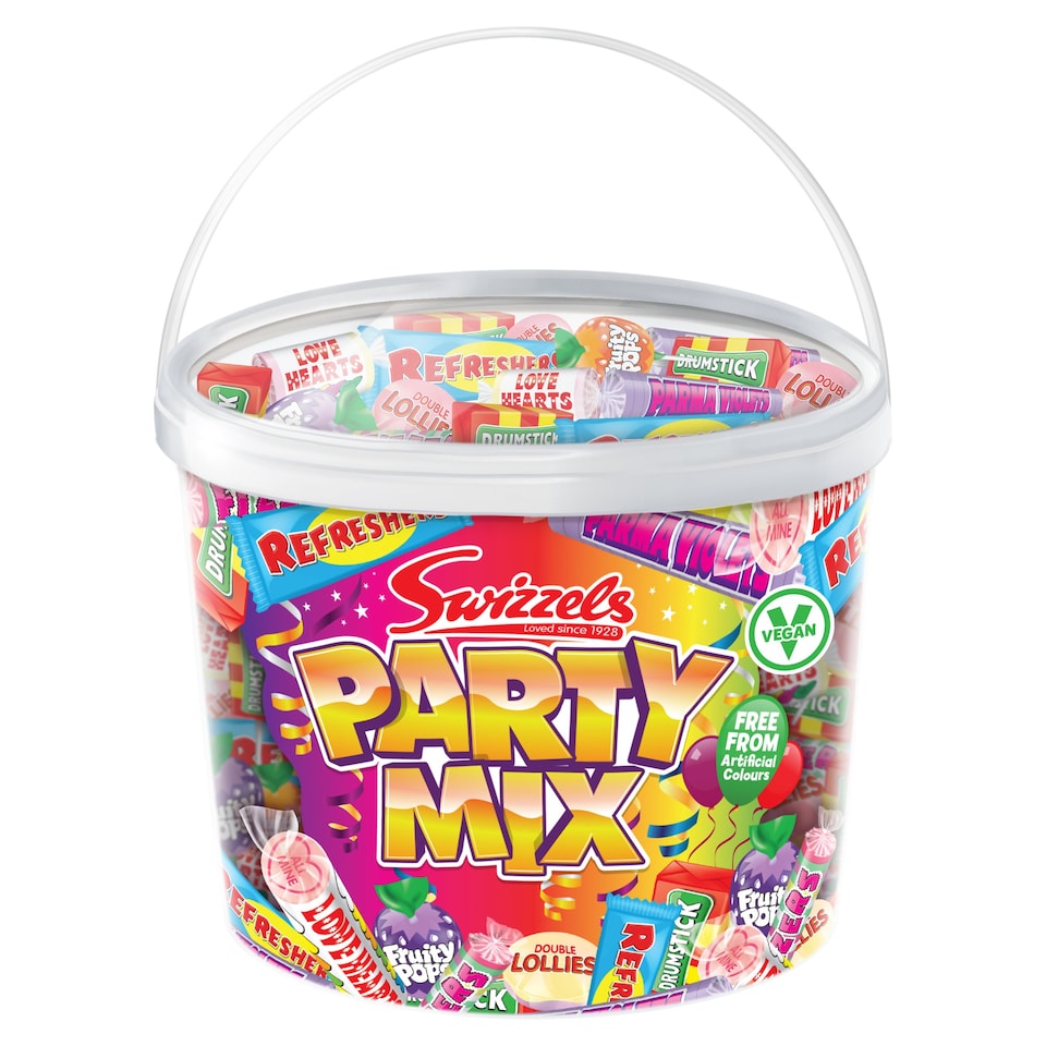 Swizzels Party Treats Large Sweets Tub A Large Assortment of Delicious and Fruity Sweets Lollies Perfect for Parties | 3 Pack Bundle